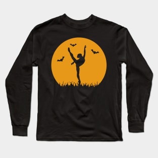 Halloween Dancer Spooky Dance Silhouette Long Sleeve T-Shirt